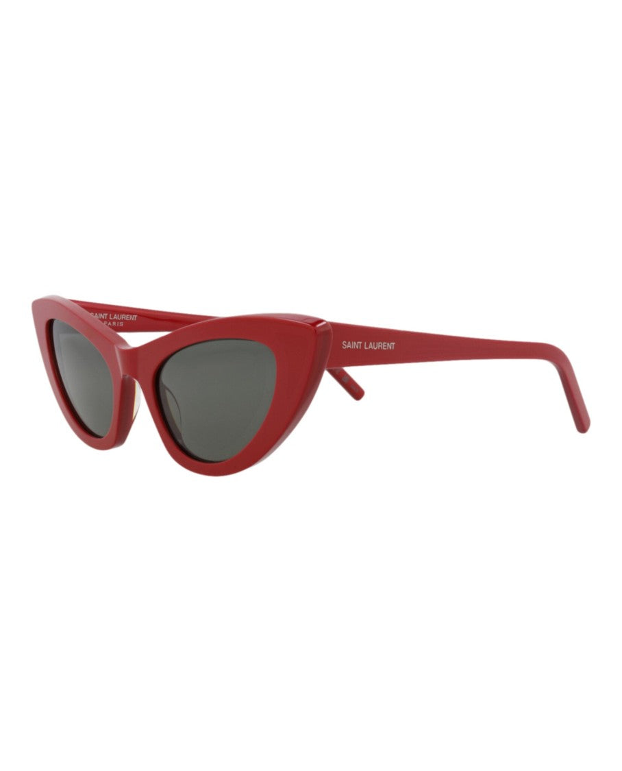 Saint Laurent Glossy Cat Eye Sunglasses In Recycled Acetate