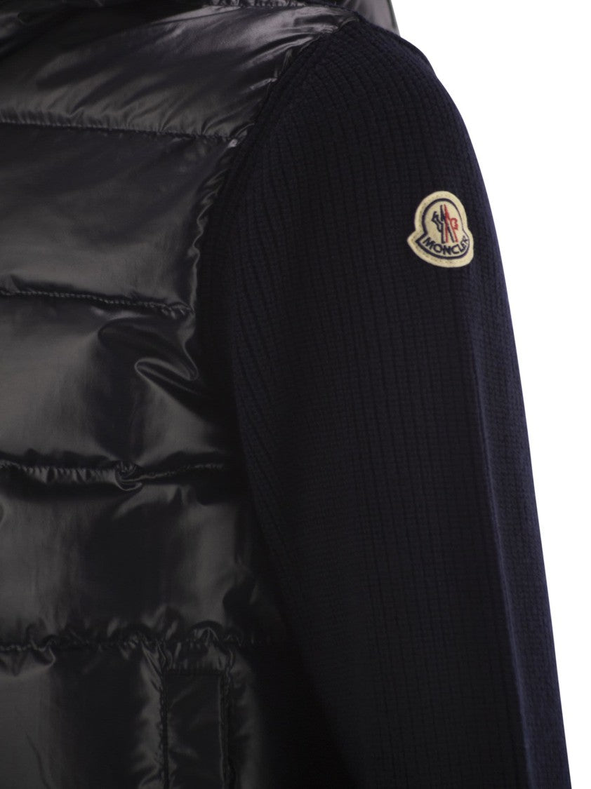 Moncler Wool-Lined Hooded Zip-Up Sweatshirt