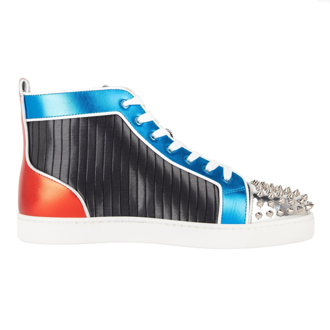 Christian Louboutin Lou Spikes Orlato Flat 'Pleated Metallic'