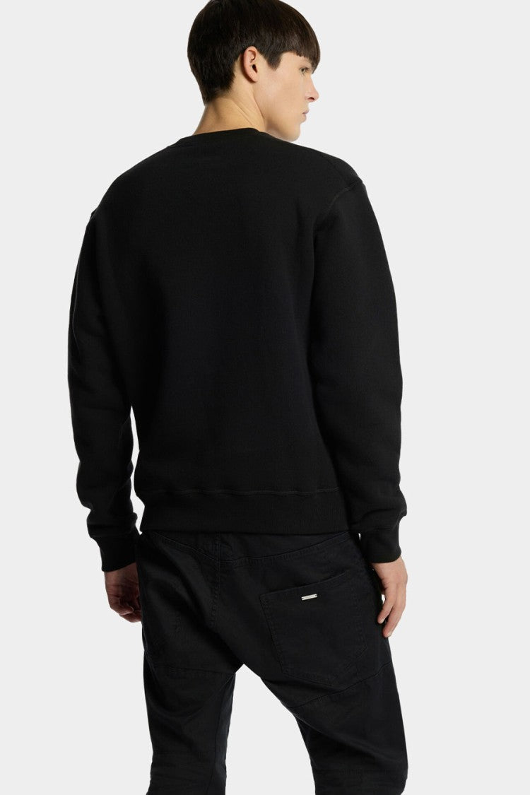 Dsquared2 Black Cotton Graphic Print Sweatshirt
