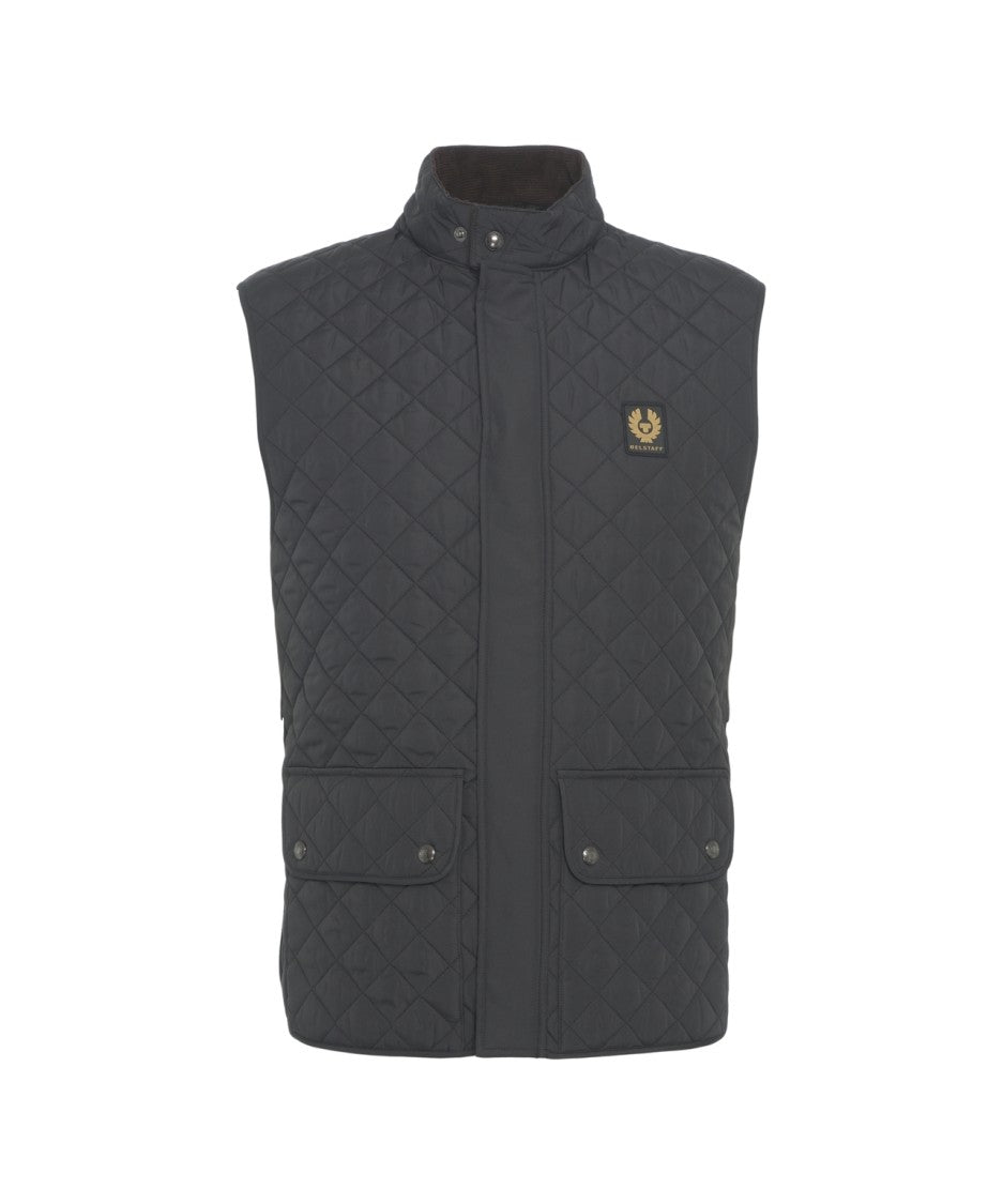 Belstaff Diamond-Quilted Gilet With High Collar And Signature Logo