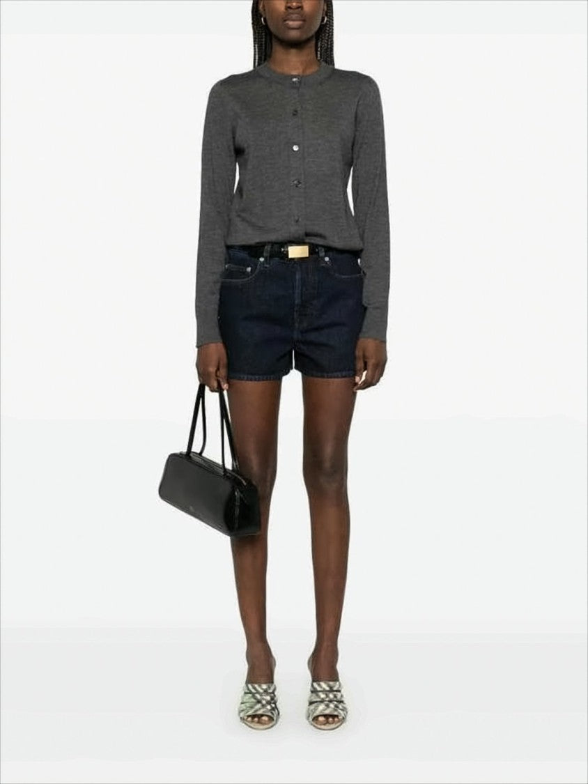 Burberry Fine-Knit Gray Cardigan With Button-Down Front