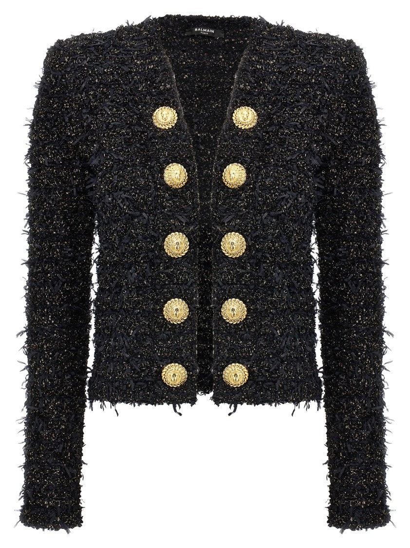 Balmain Lurex-Threaded Tweed Blazer