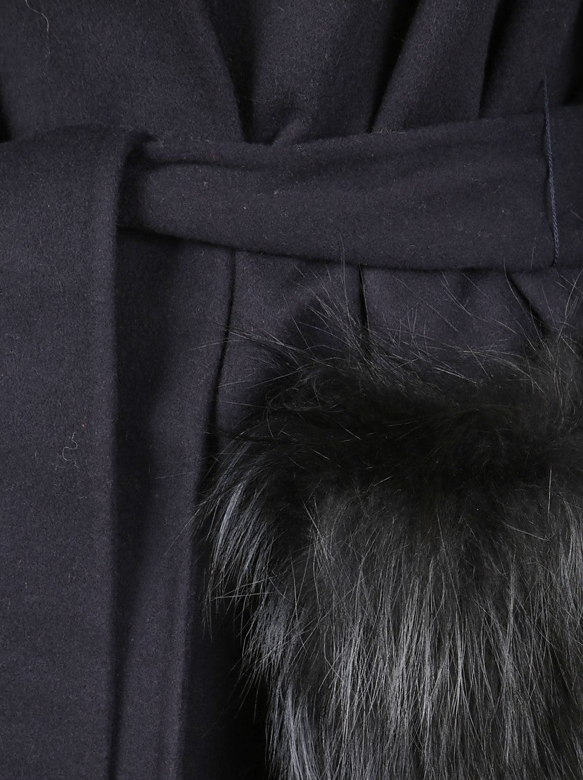 Fabiana Filippi Crewneck Coat In Double Wool