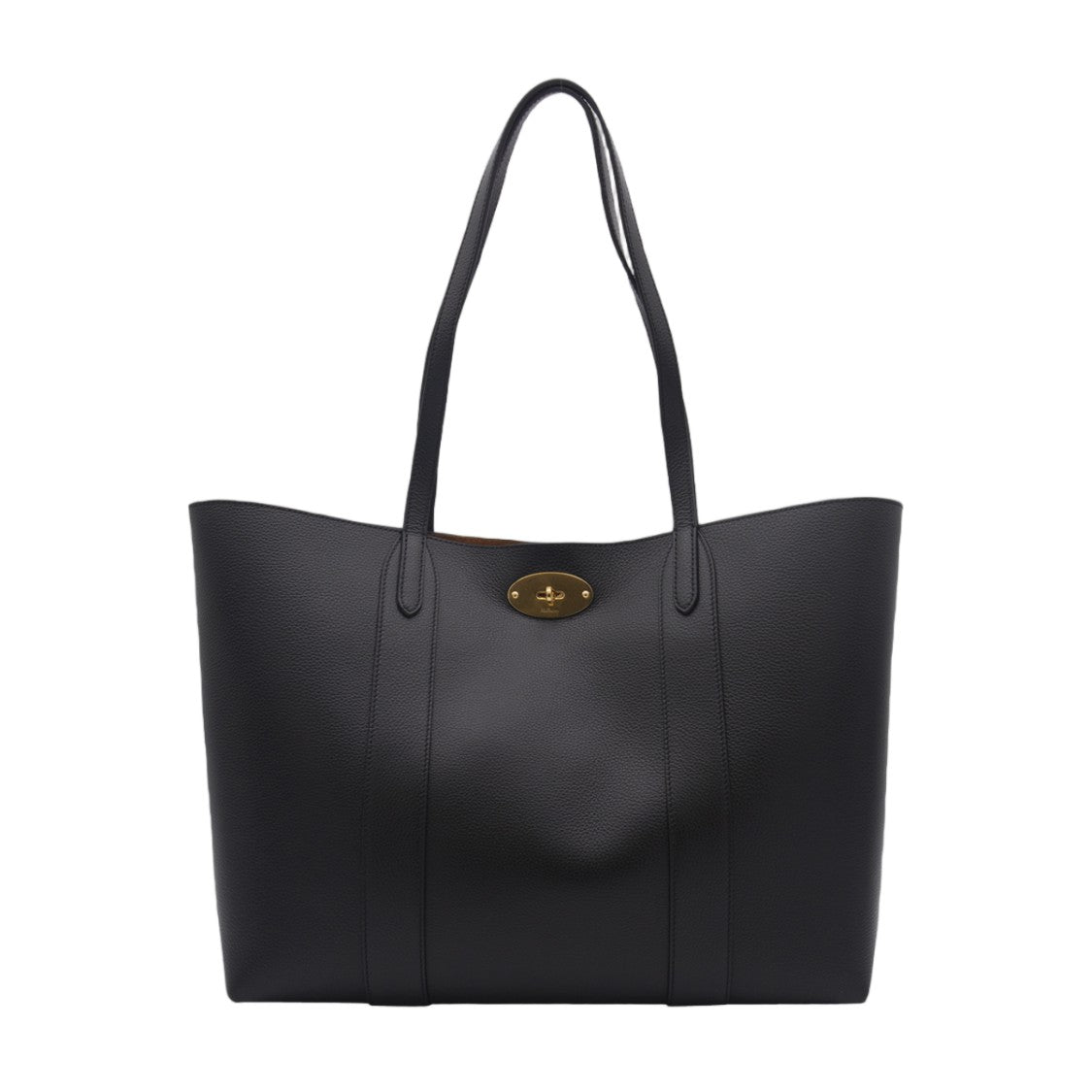 Mulberry Structured Black Tote Bag With Gold-Tone Closure
