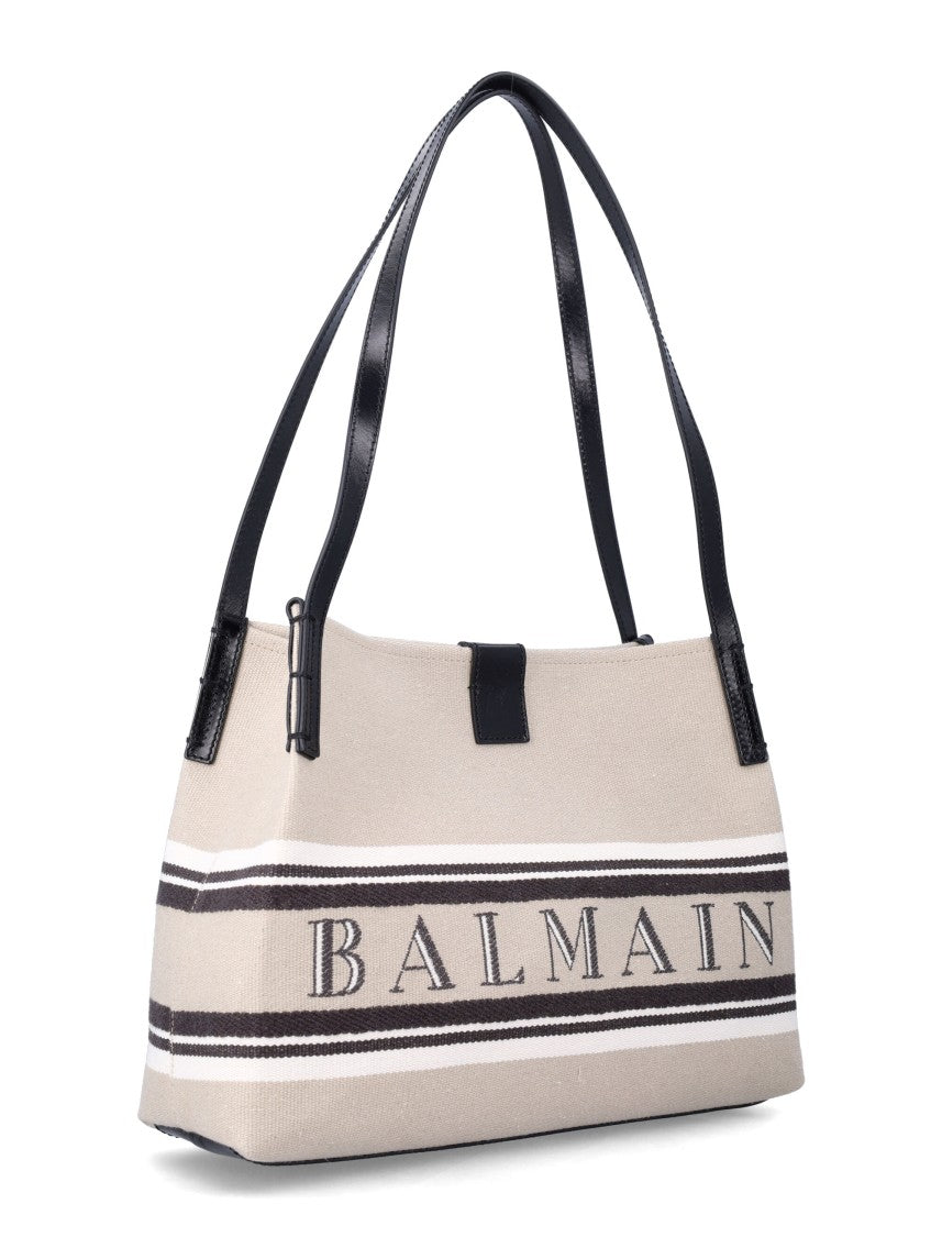 Balmain Release Compact Canvas Shopper Tote