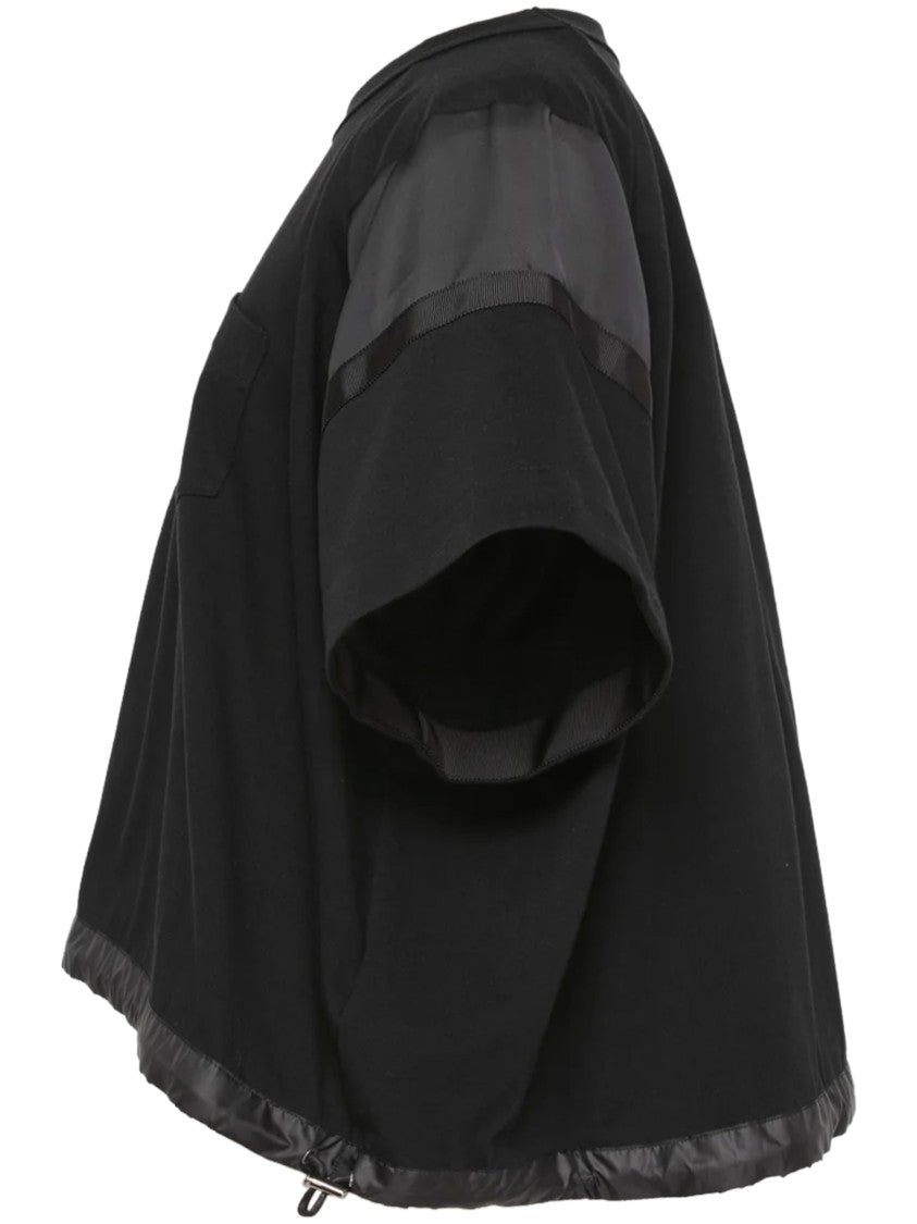 Sacai Classic Black Cotton T-Shirts And Polos Collection