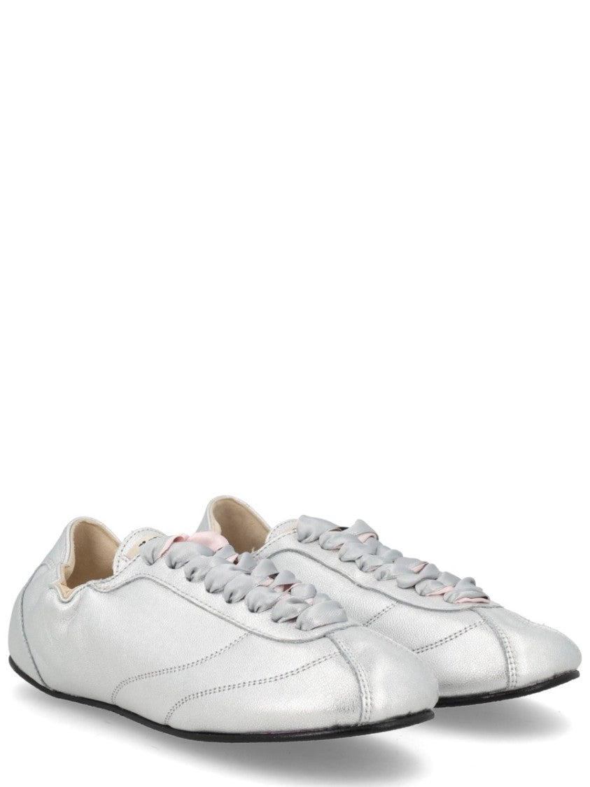 Repetto Neutrals Tennis Silk Ribbon Lace Sneakers