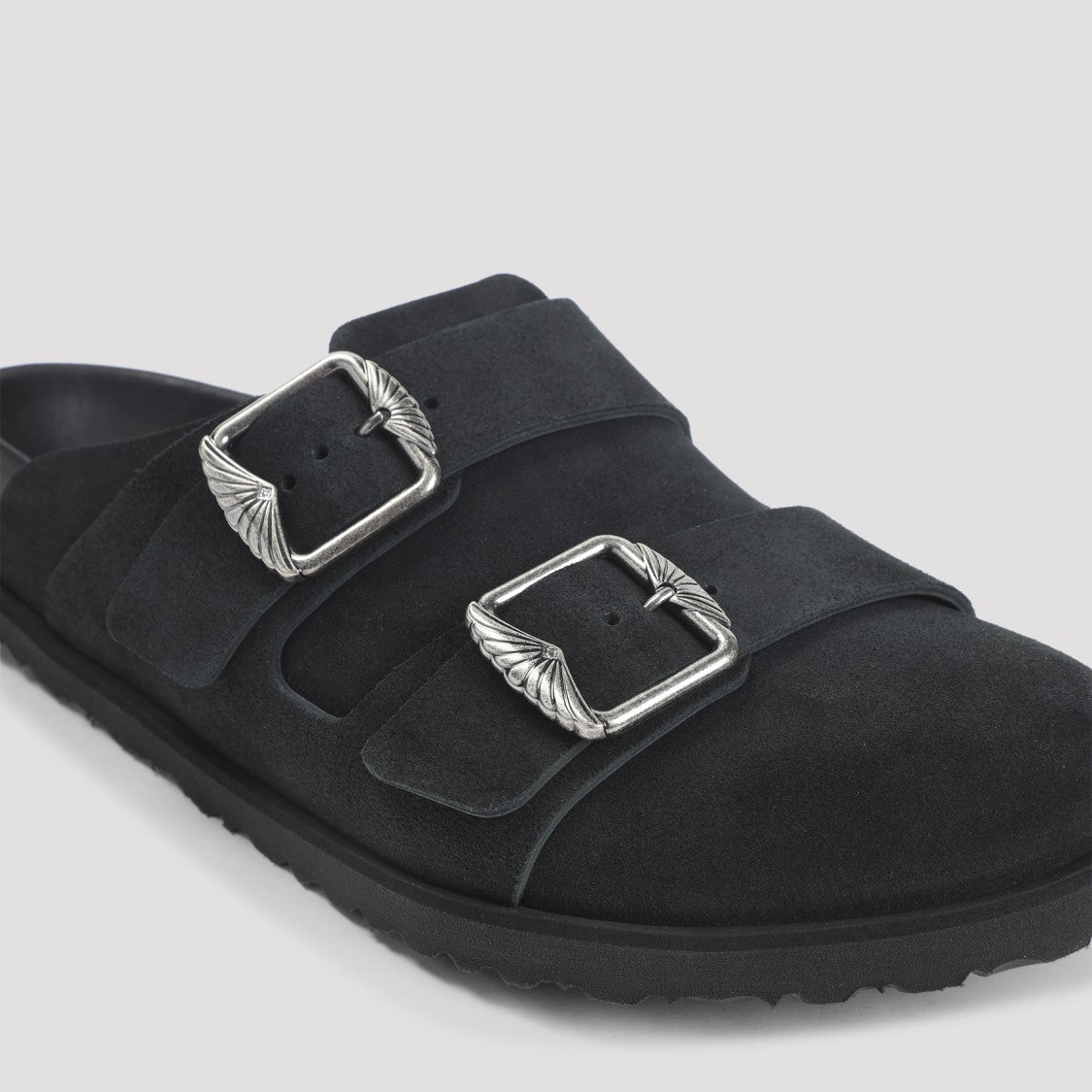Birkenstock 222 West Black Suede Leather Mules