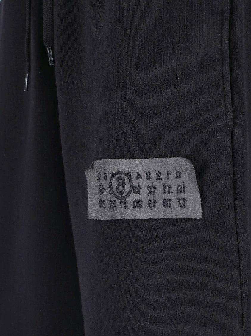 Mm6 By Maison Margiela Black Wide-Leg Drawstring Patch Trousers