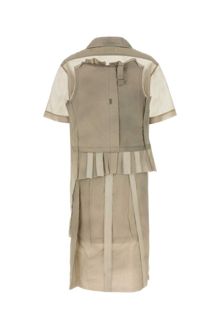 Maison Margiela Cappuccino Mesh Shirt Dress