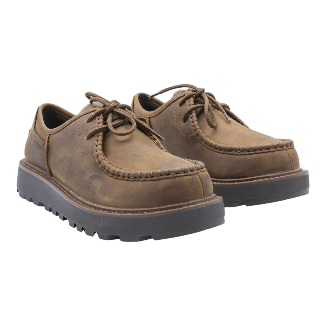 Ugg Brown Distressed Leather Moccasin Loafers