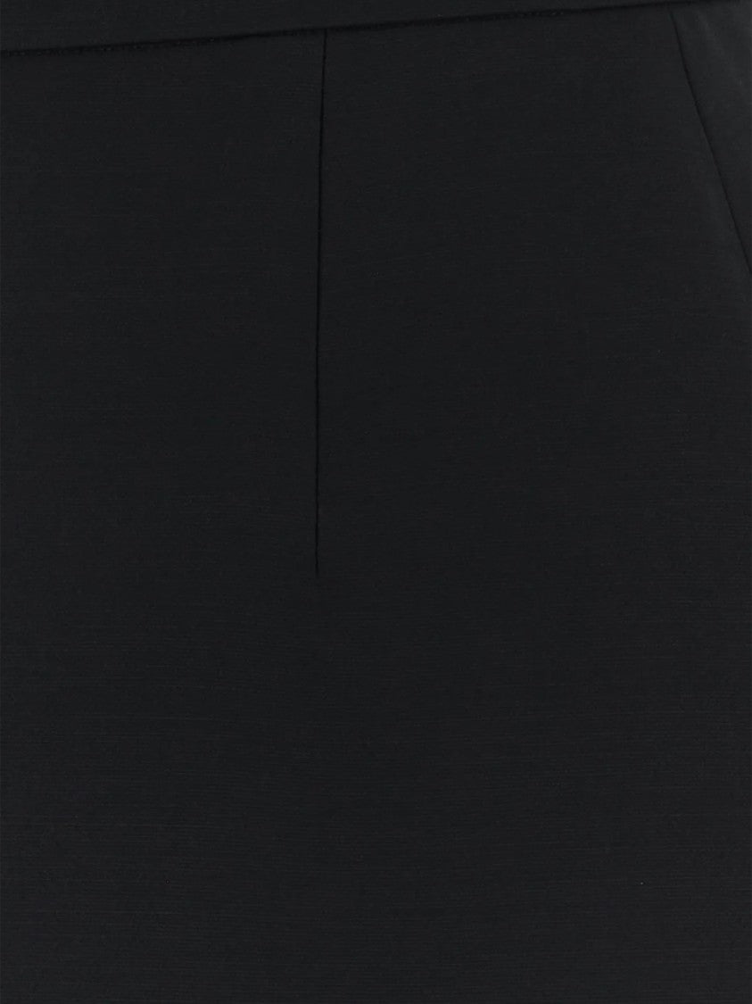 Valentino Black Structured A-Line Cotton Mini Skirt
