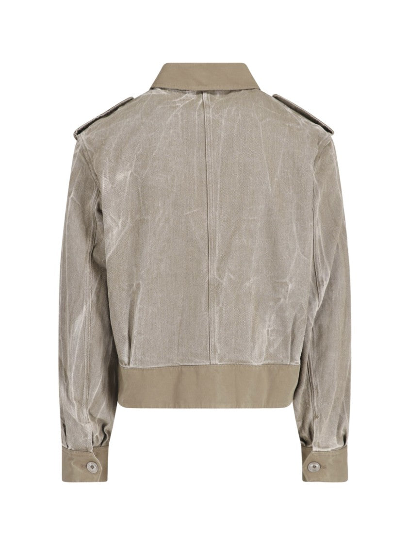 Our Legacy Green Battle Cropped Cotton Jacket