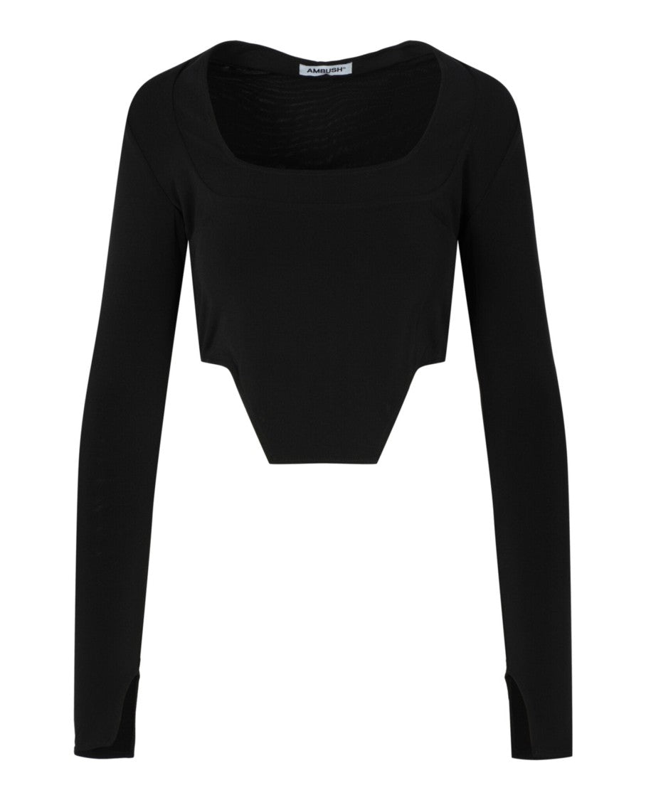 Ambush Square Neck Fitted Crop Top