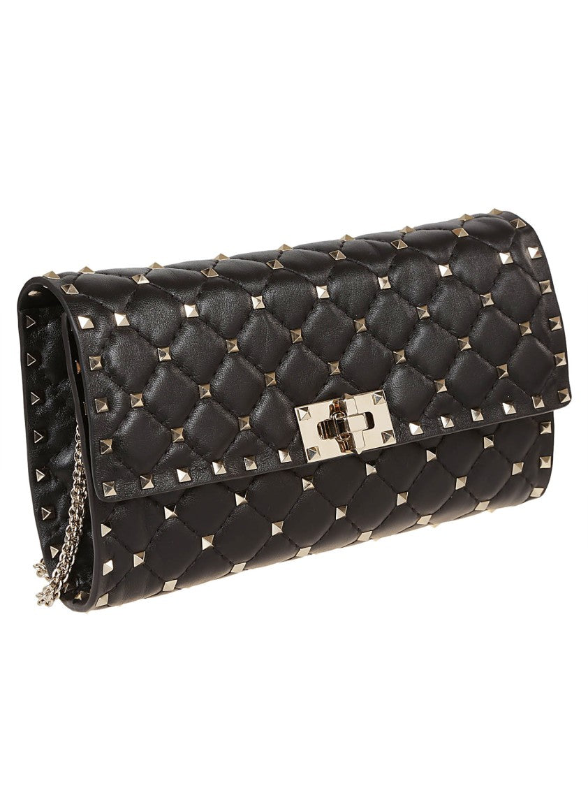 Valentino Garavani Quilted Rockstud Spike Shoulder Bag In Soft Lamb Nappa