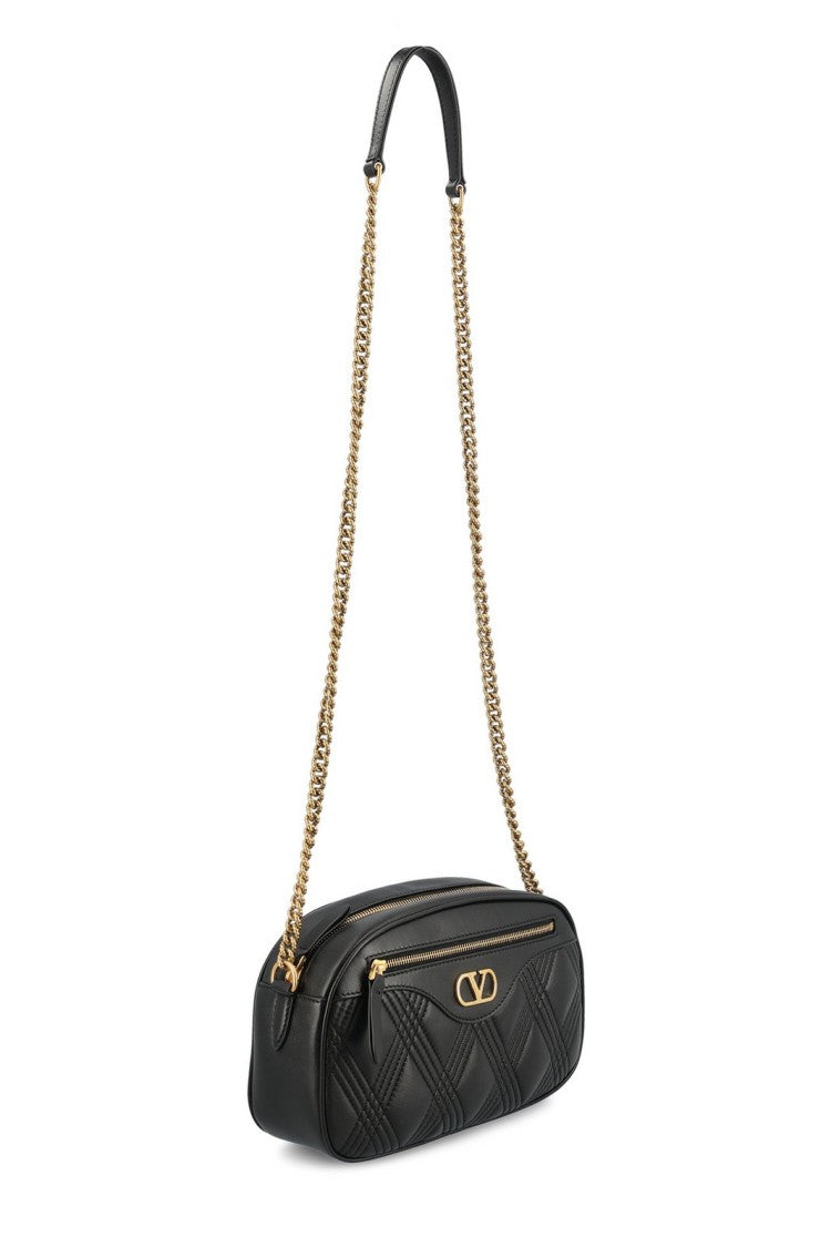 Valentino Garavani Quilted Lambskin Shoulder Bag With Gold-Tone Accents