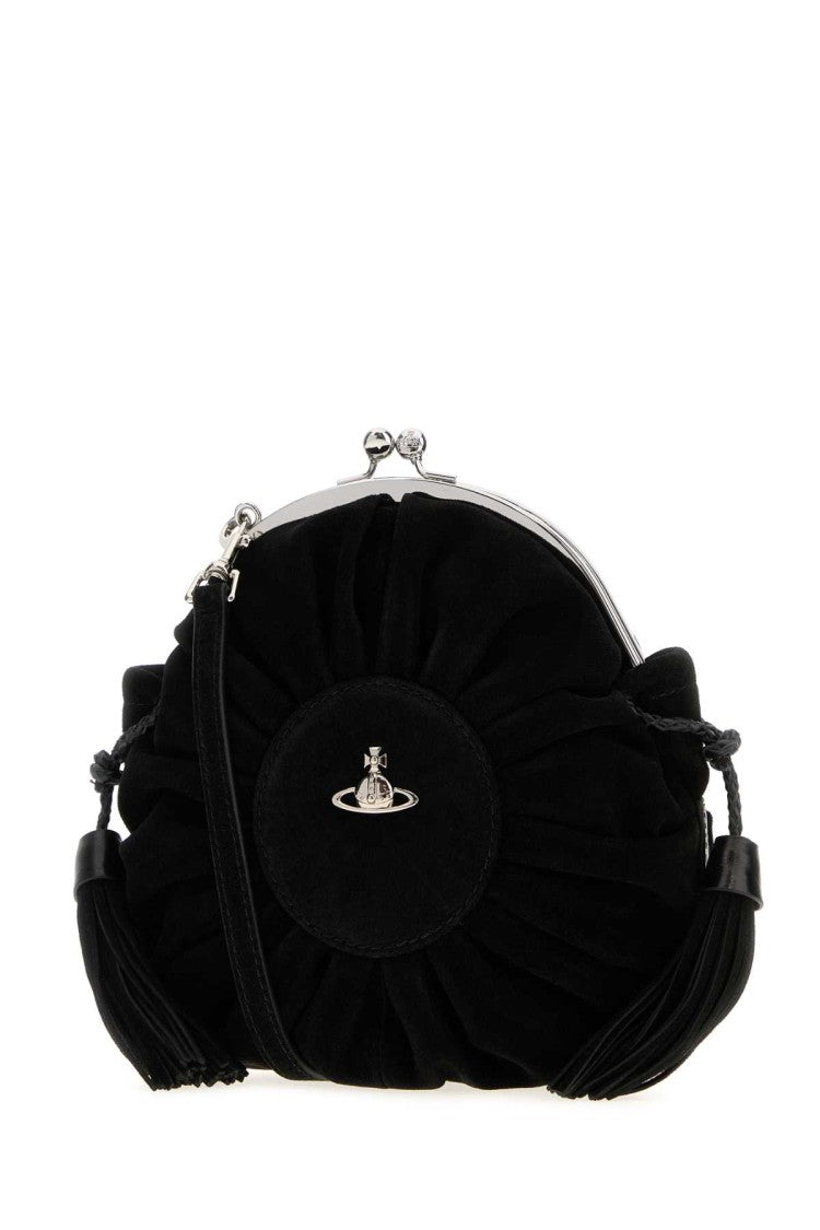 Vivienne Westwood Black Suede Rosie Shoulder Bag