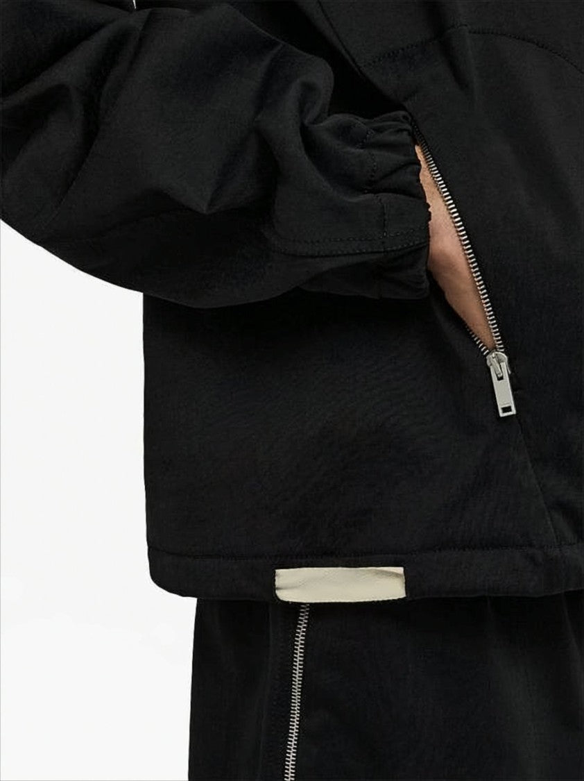 Jil Sander Boxy Black Hooded Sweatshirt With Zippered Pockets
