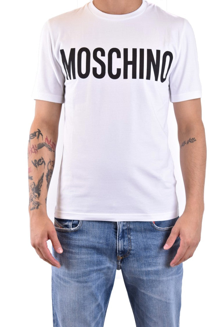 Moschino White Short-Sleeve T-Shirt With Iconic Logo