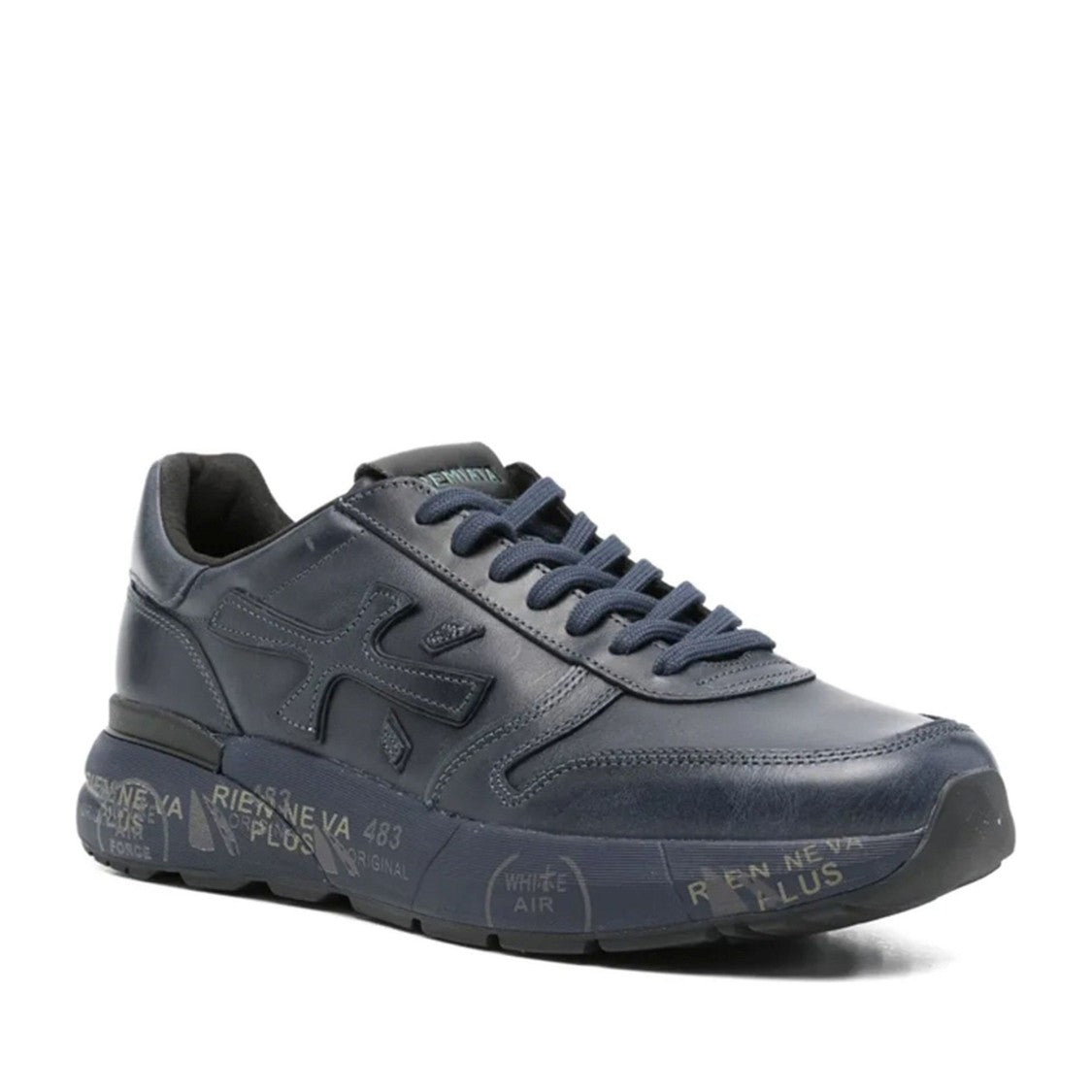 Premiata Blue Mick Leather Low-Top Sneakers