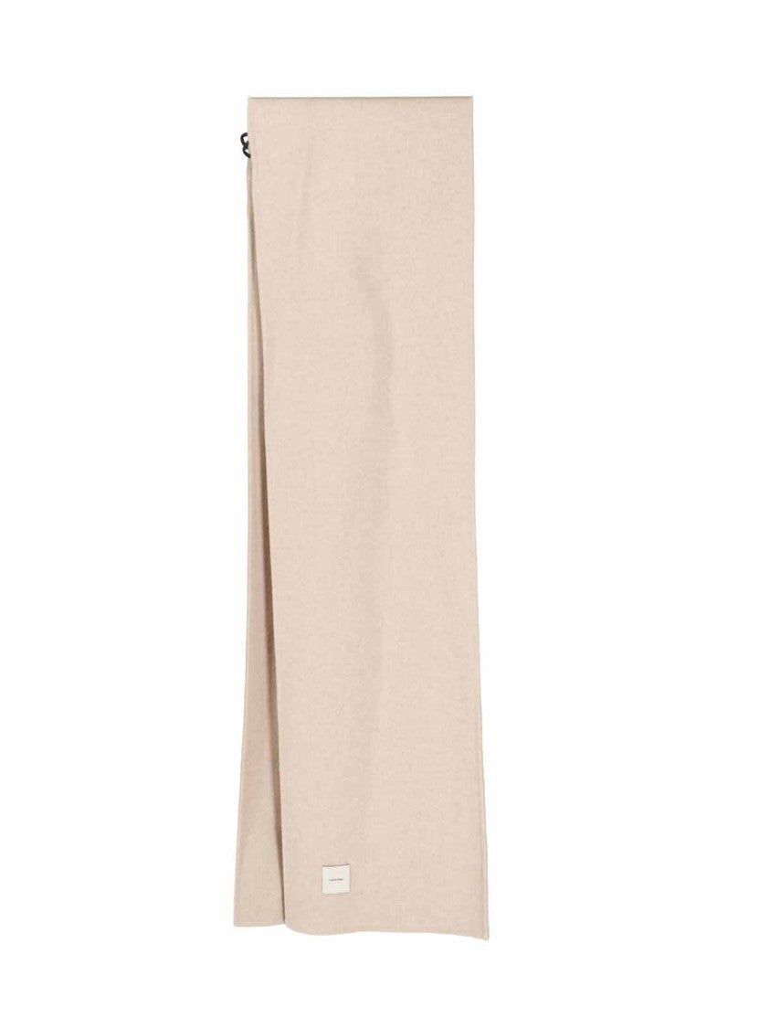 Calvin Klein Asymmetrical Collar Scarf Beige Jacket
