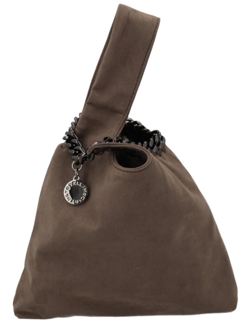Stella Mccartney Soft Slouchy Handbag With Triangular Silhouette And Chunky Chain Detail