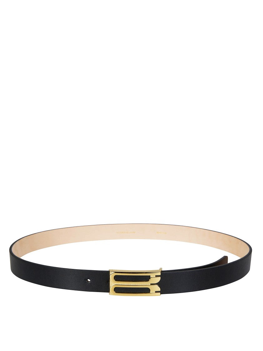 Victoria Beckham Bos Taurus Leather Rectangular Buckle Belt