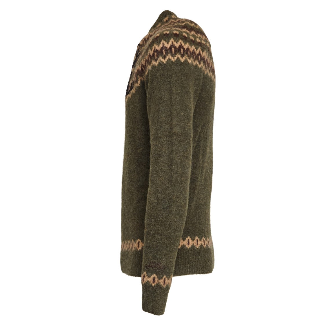 Mc2 Saint Barth Nordic-Inspired Green Alpaca Sweater