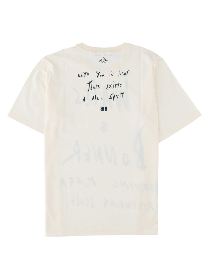 Wales Bonner Ivory Handwritten Graphic Short-Sleeve Cotton T-Shirt