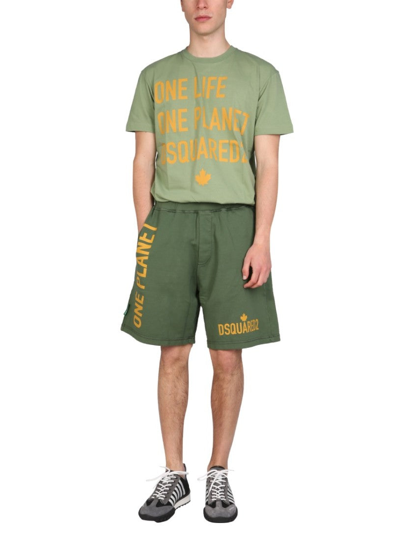 Dsquared2 "One Life One Planet" Bermuda Shorts