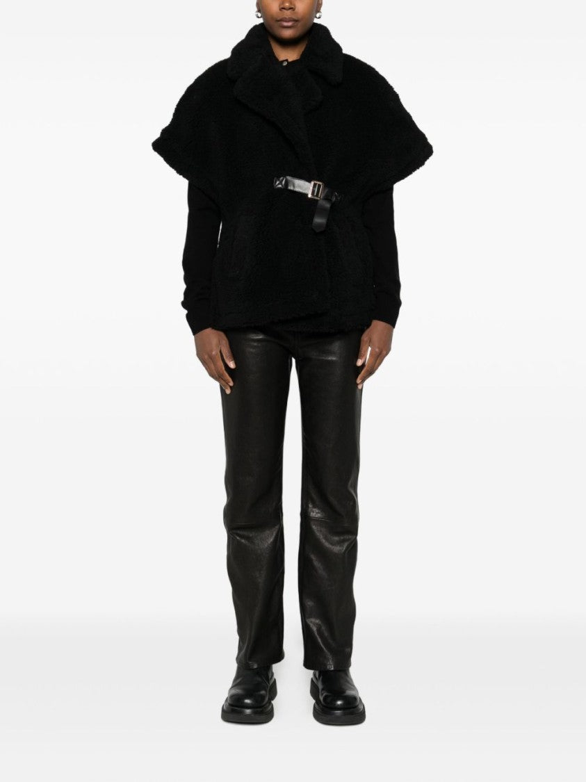 Blugirl Knitwear Black Jacket With Plush Texture