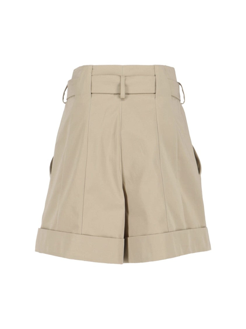 Balmain Cotton Gabardine Shorts – Beige