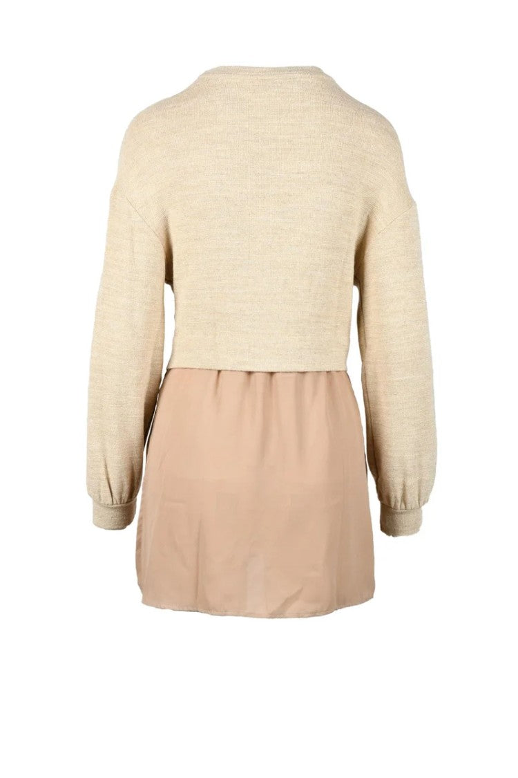 Emy-Ò Female Beige Knot Knitwear Top