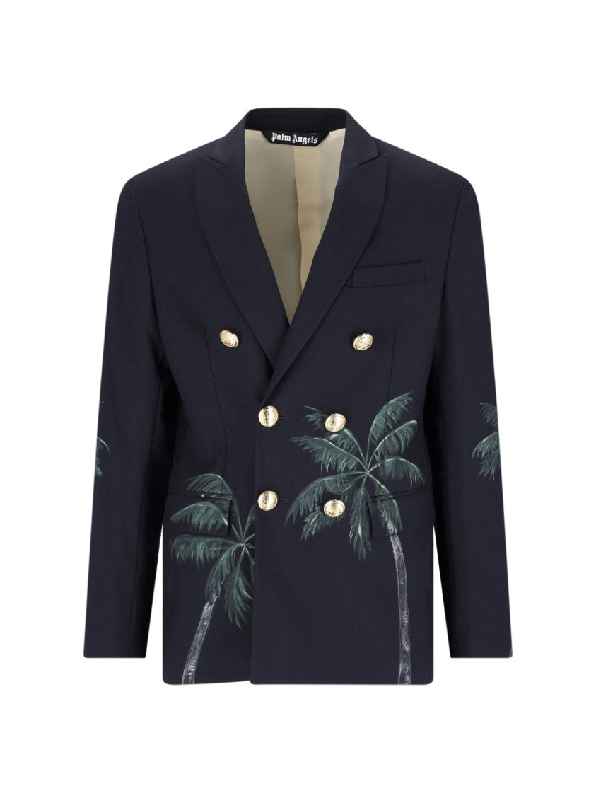 Palm Angels "Double-Breasted Blazer" – Blue