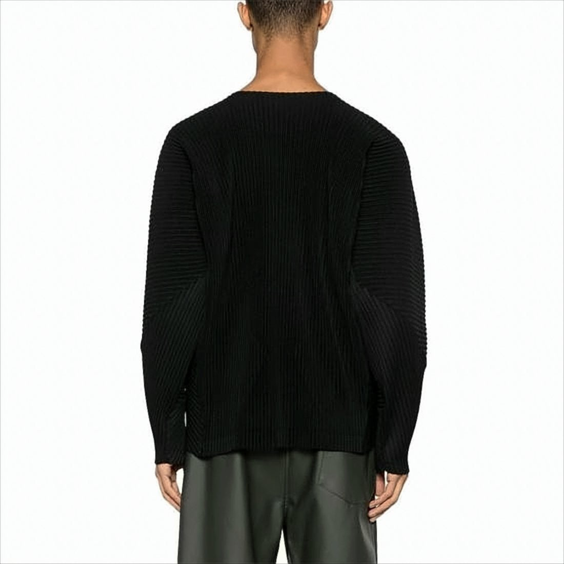 Homme Plissé Issey Miyake Pleated Long-Sleeve T-Shirt With Unique Texture