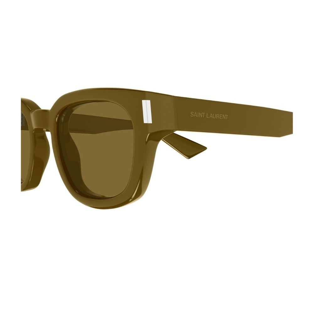 Saint Laurent Sl 838 Linea Corner Angle Panthos-Shaped Khaki Brown Acetate Sunglasses