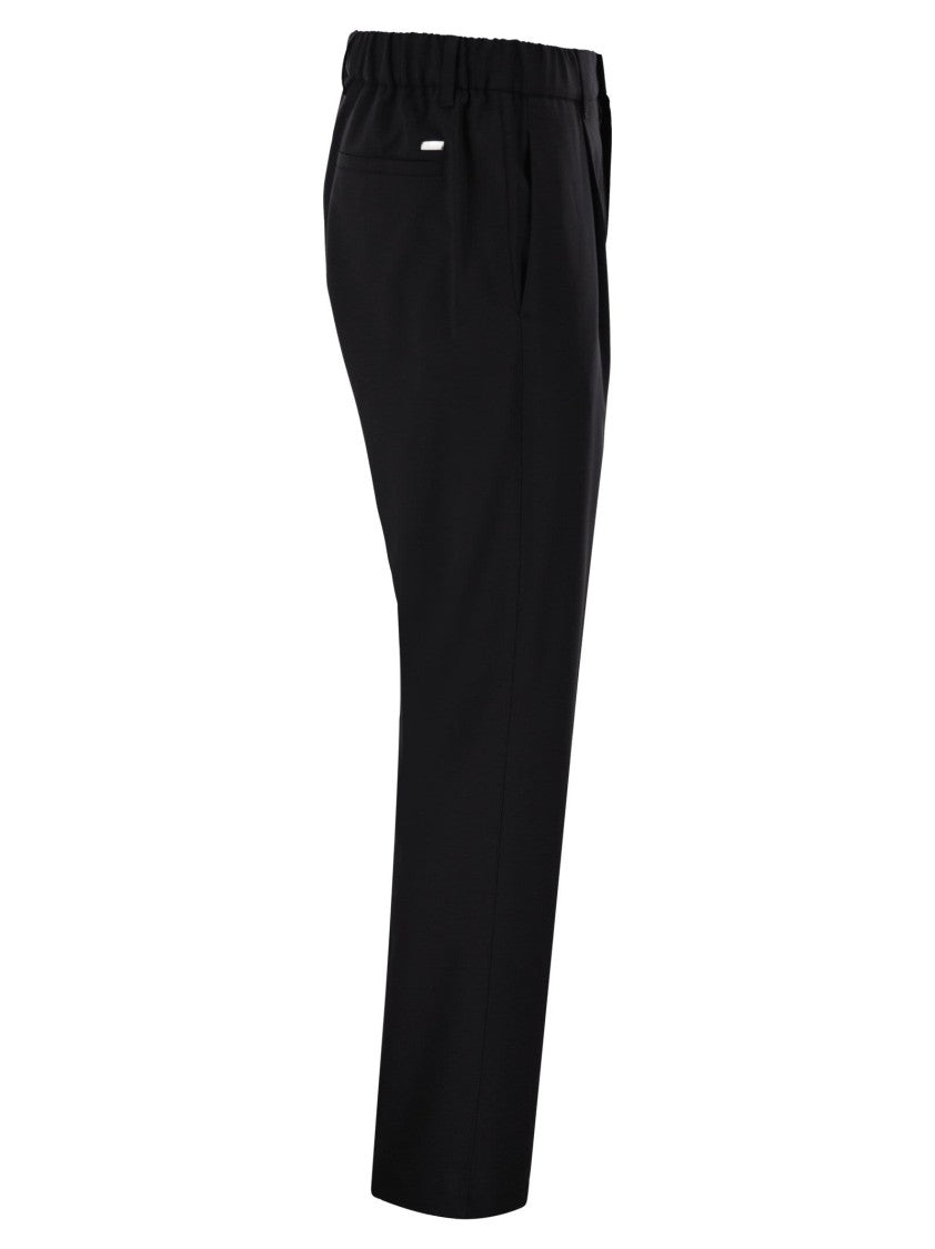 Herno Stretch Tailored Trousers In Wool Blend