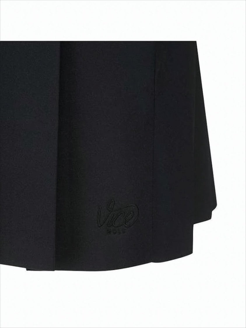Vice Golf Pleated Black Skirt With Structured Waistband And Discreet Pockets