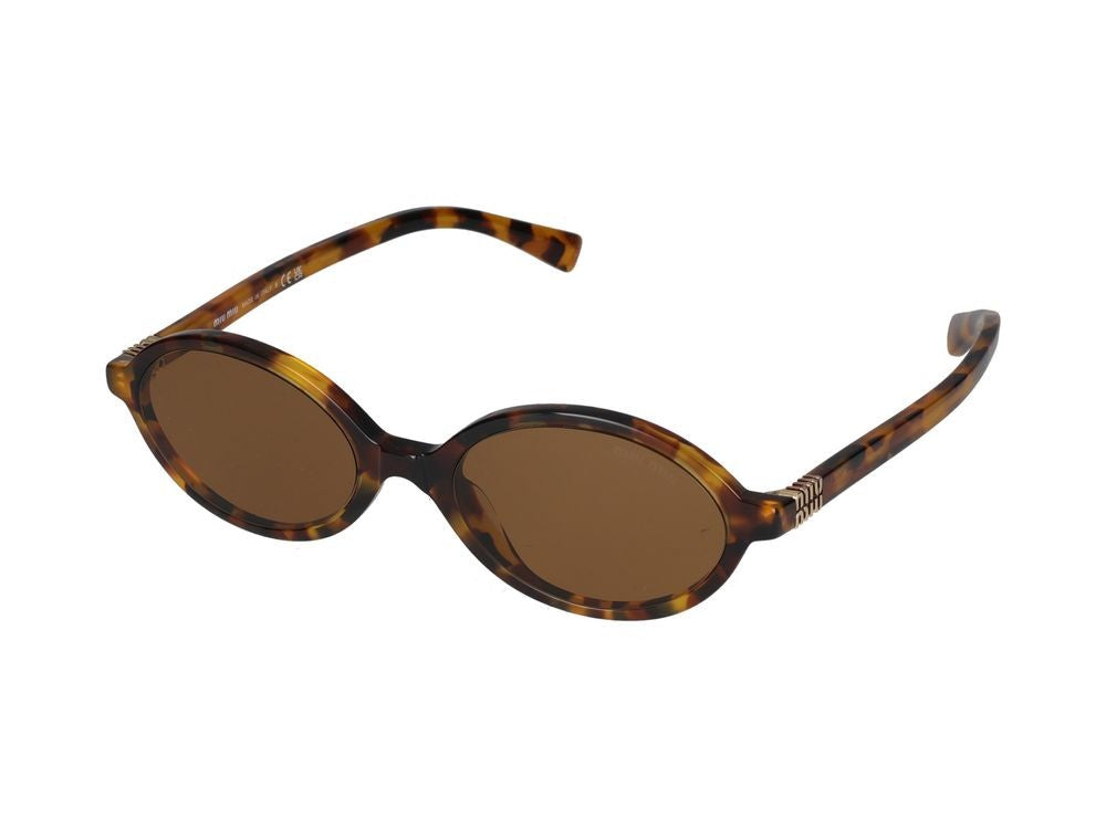 Miu Miu Tortoiseshell Round Acetate Sunglasses