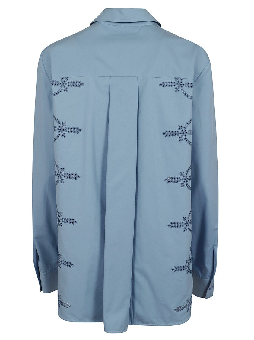 Parosh Sangallo Lace Embroidered Cotton Shirt
