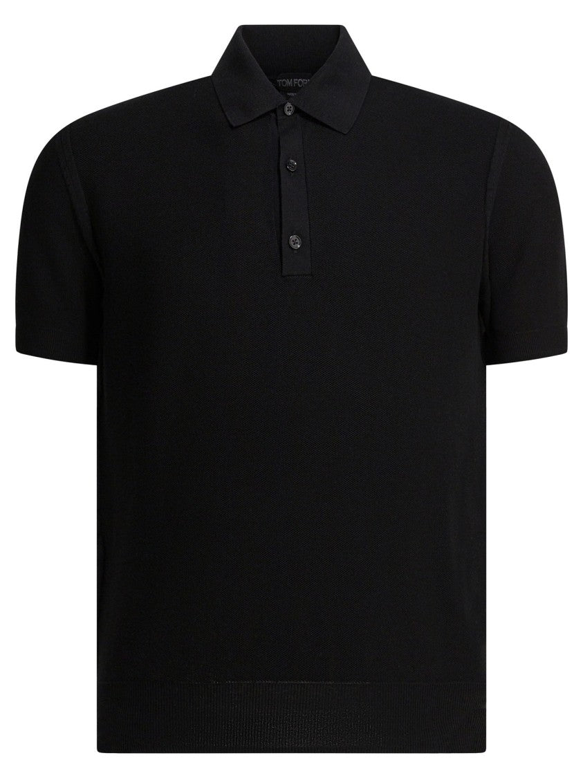 Tom Ford Silk And Cotton Pique Polo Shirt