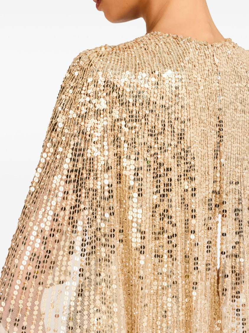 Jenny Packham Floor-Length Golden Column Dress