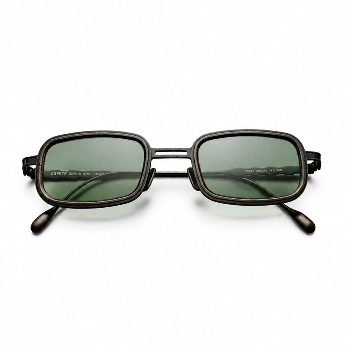 Capote Eyewear Black Cc144 Compact Rectangular Metal Sunglasses