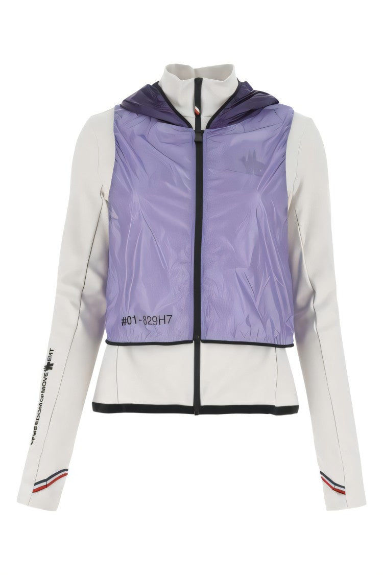 Moncler Cropped Fitted Jacket With Contrasting Shiny Fabric