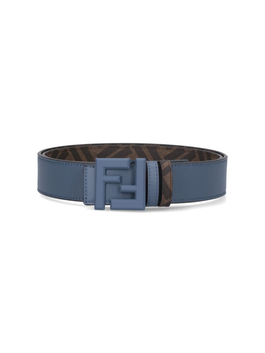 Fendi Reversible "Ff" Belt – Blue/Brown