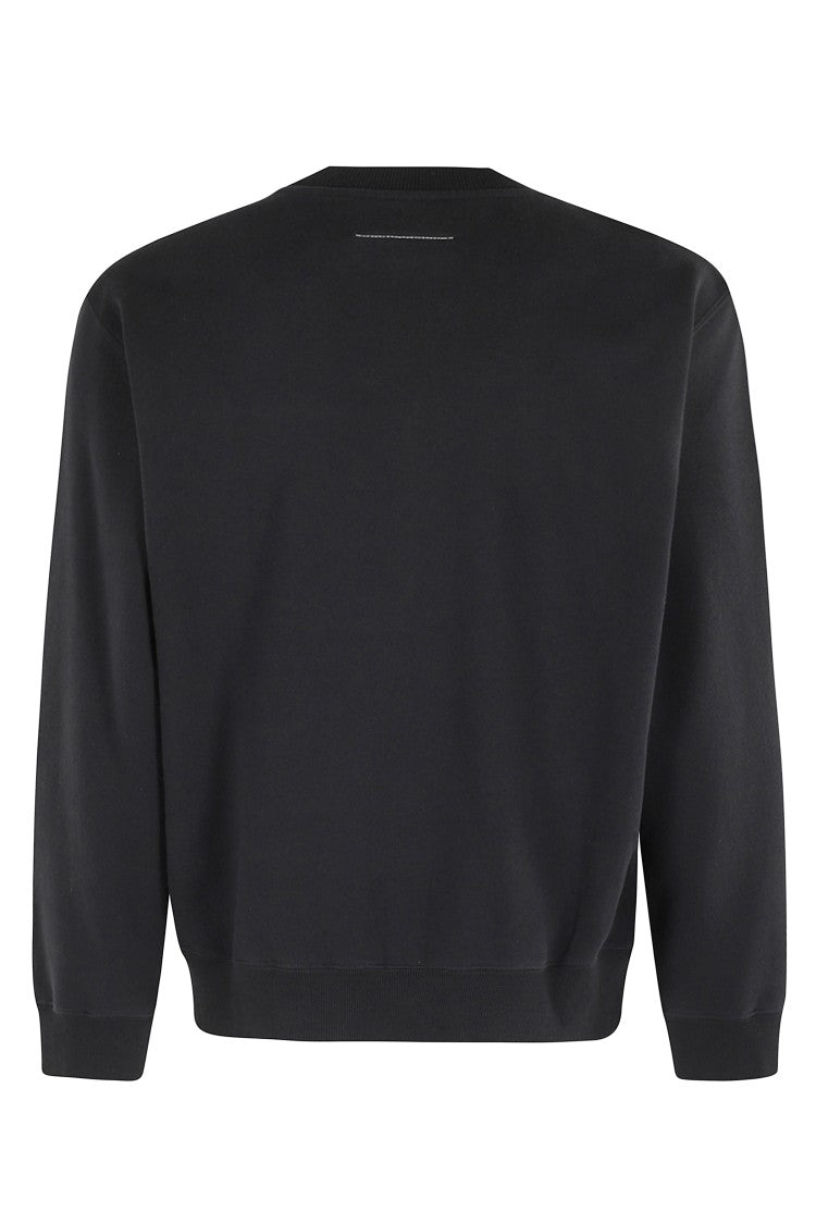 Mm6 By Maison Margiela Cropped Black Sweatshirt