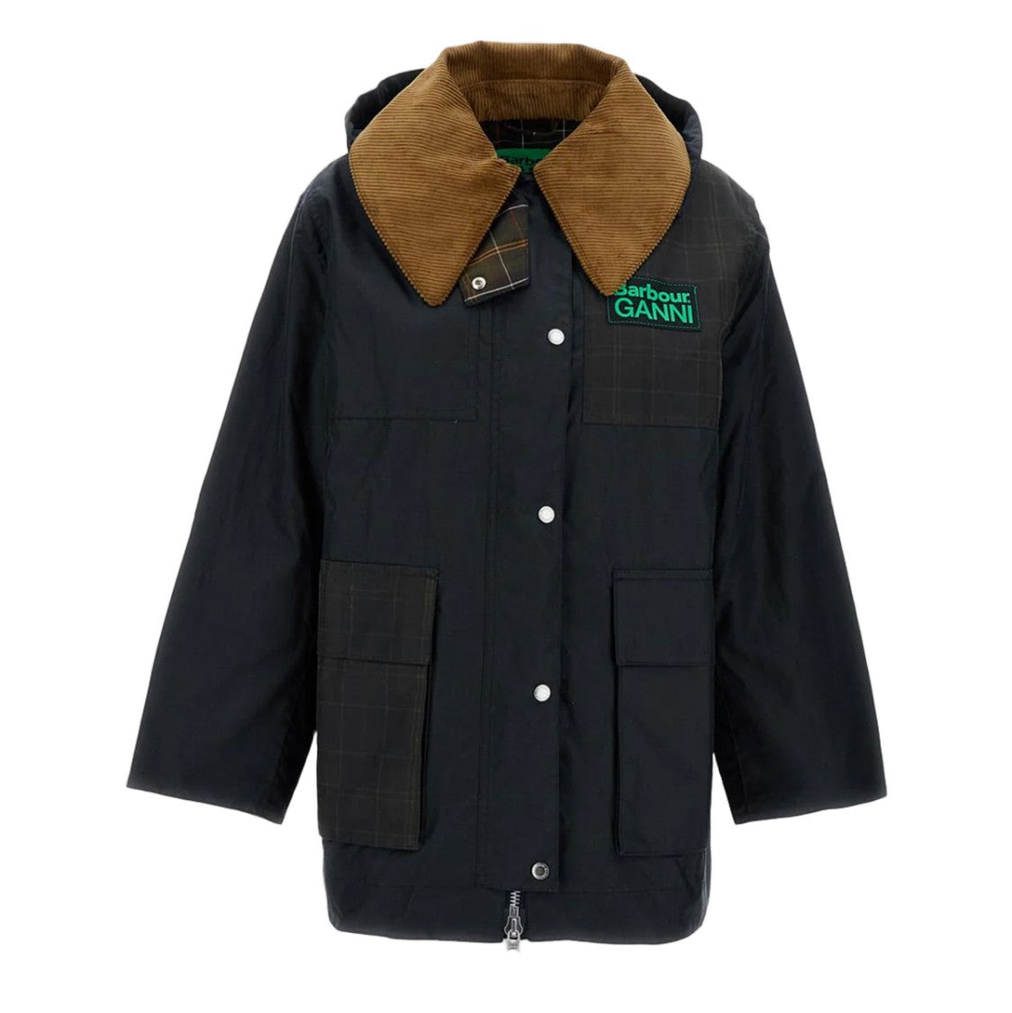 Barbour X Ganni Structured Jacket With Practical Zipper