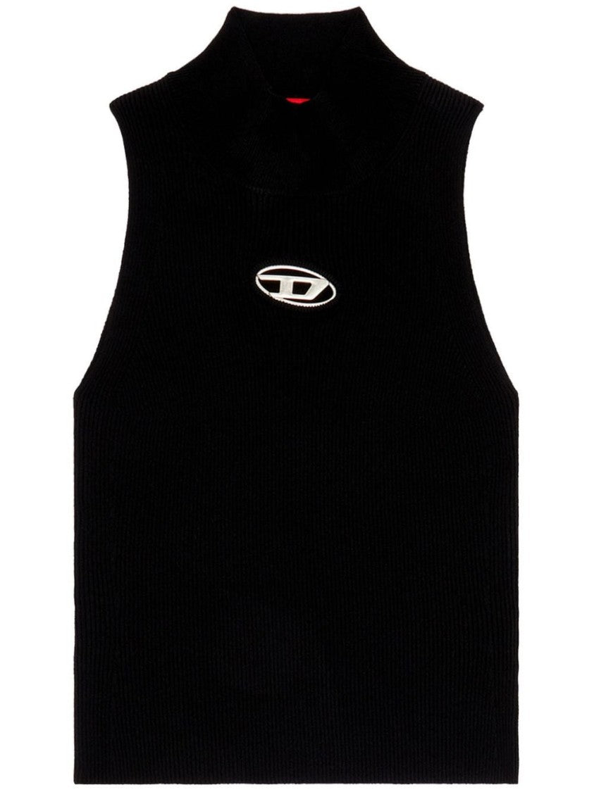 Diesel M-Onervax Logo-Plaque Mock-Neck Top