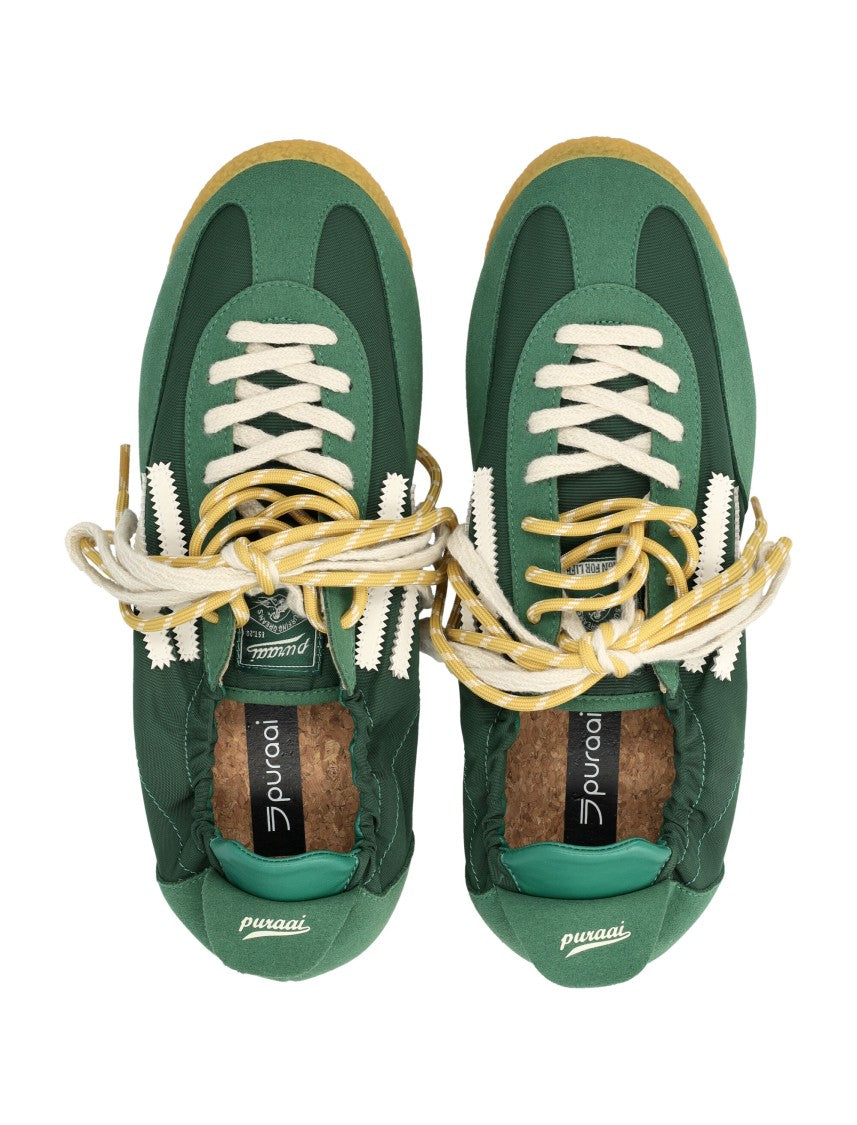 Puraai Vegan Lace-Up Sneakers With Contrasting Double Lace System